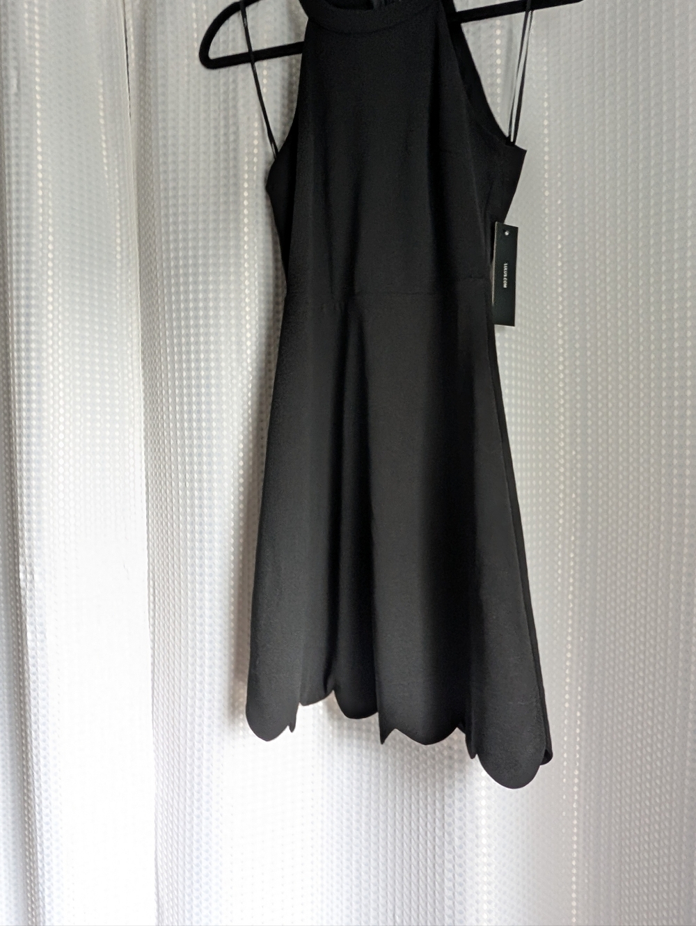 Lulu's Black Scalloped-Hem Mini Dress Sz XS NWT's